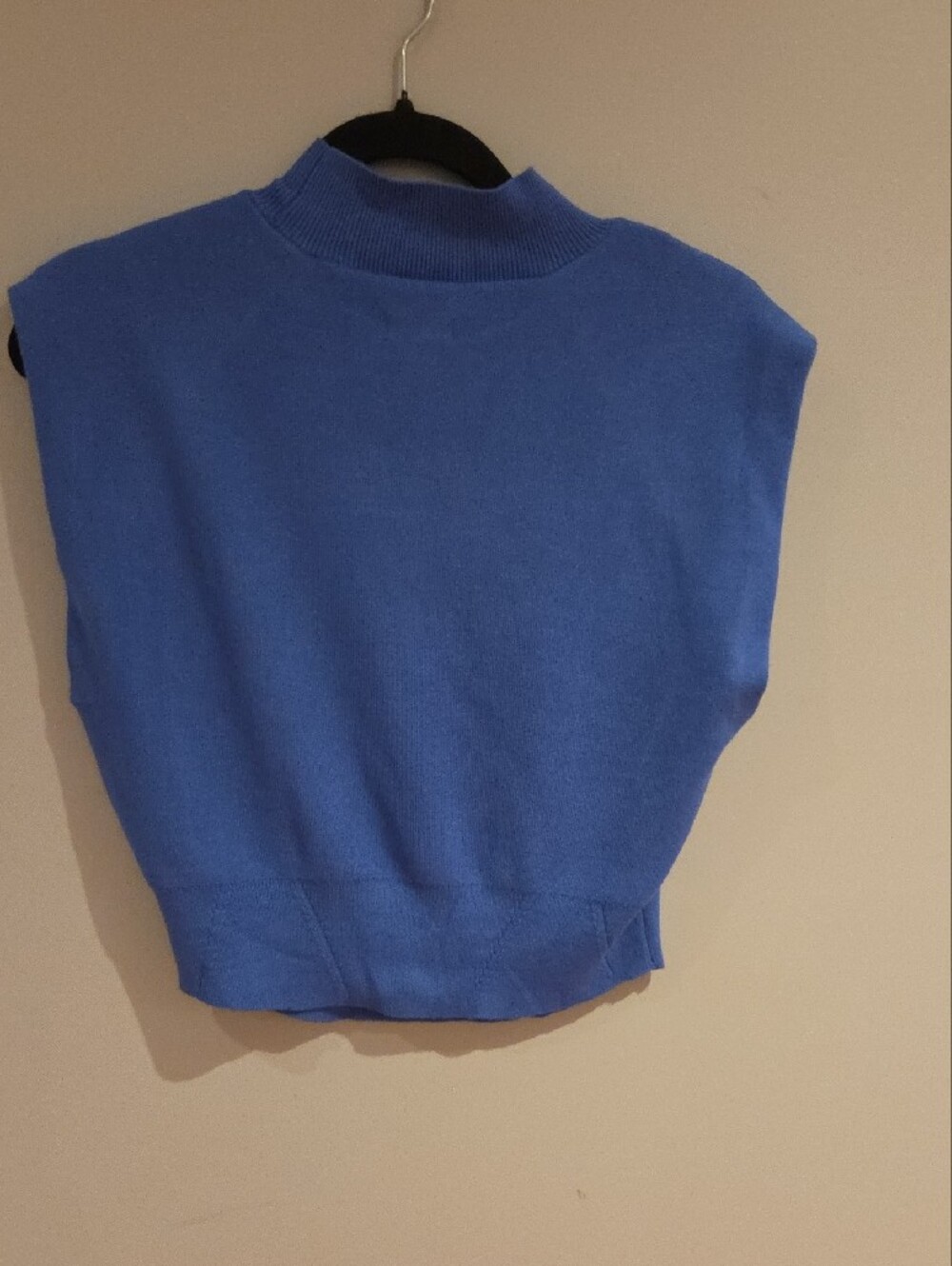 Pilcro By Anthropologie Bright Blue Structured Shoulder Knit Vest Size M - Picture 5 of 6